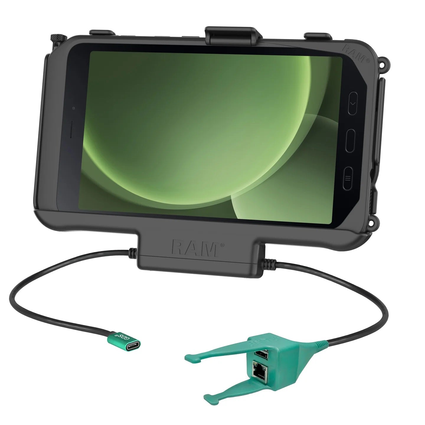 RAM USB-C Powered Dock + USB-A & RJ45 Data for Samsung Tab Active5 & 3