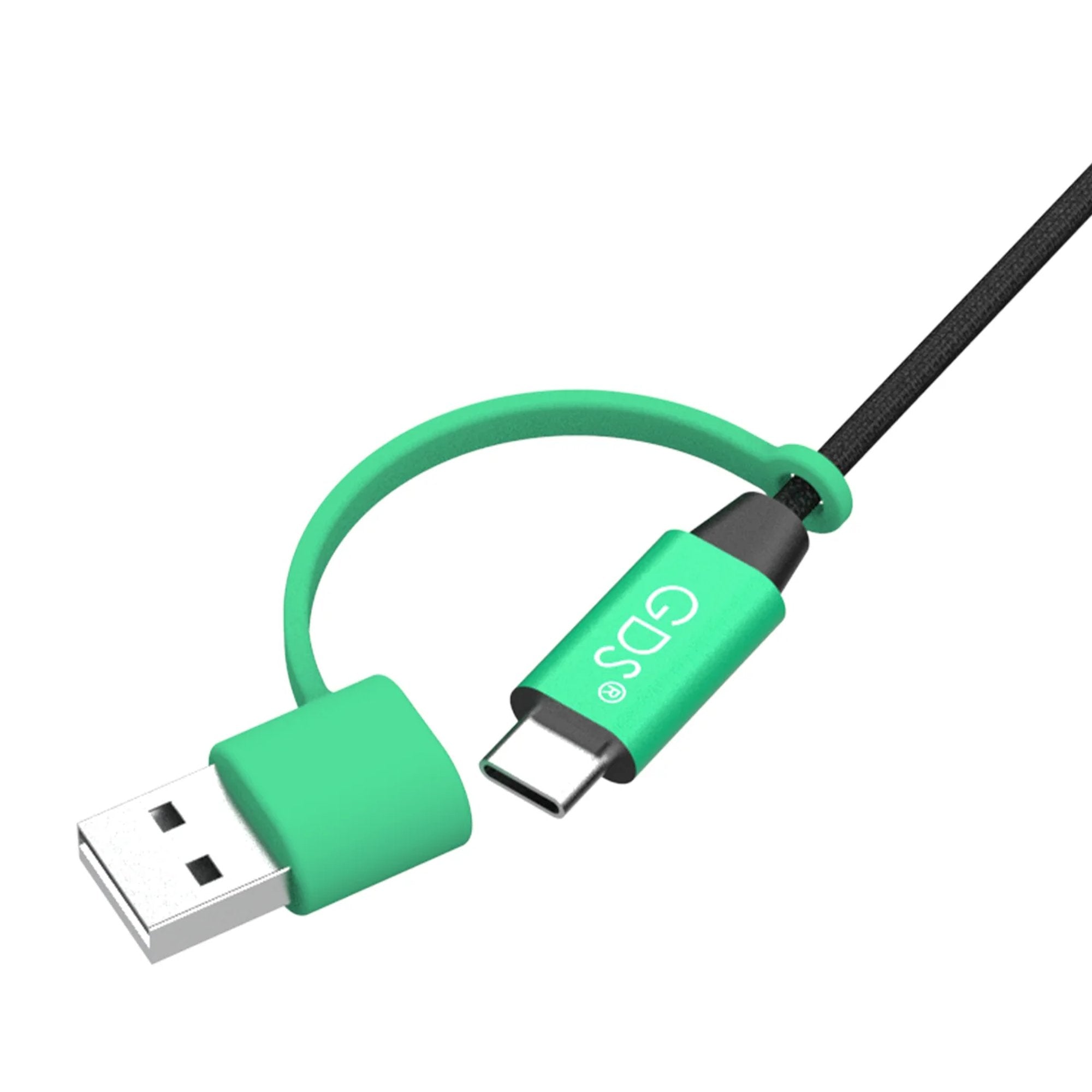 Close-up of USB-A to USB-C charging cable included with RAM Mounts wireless charger