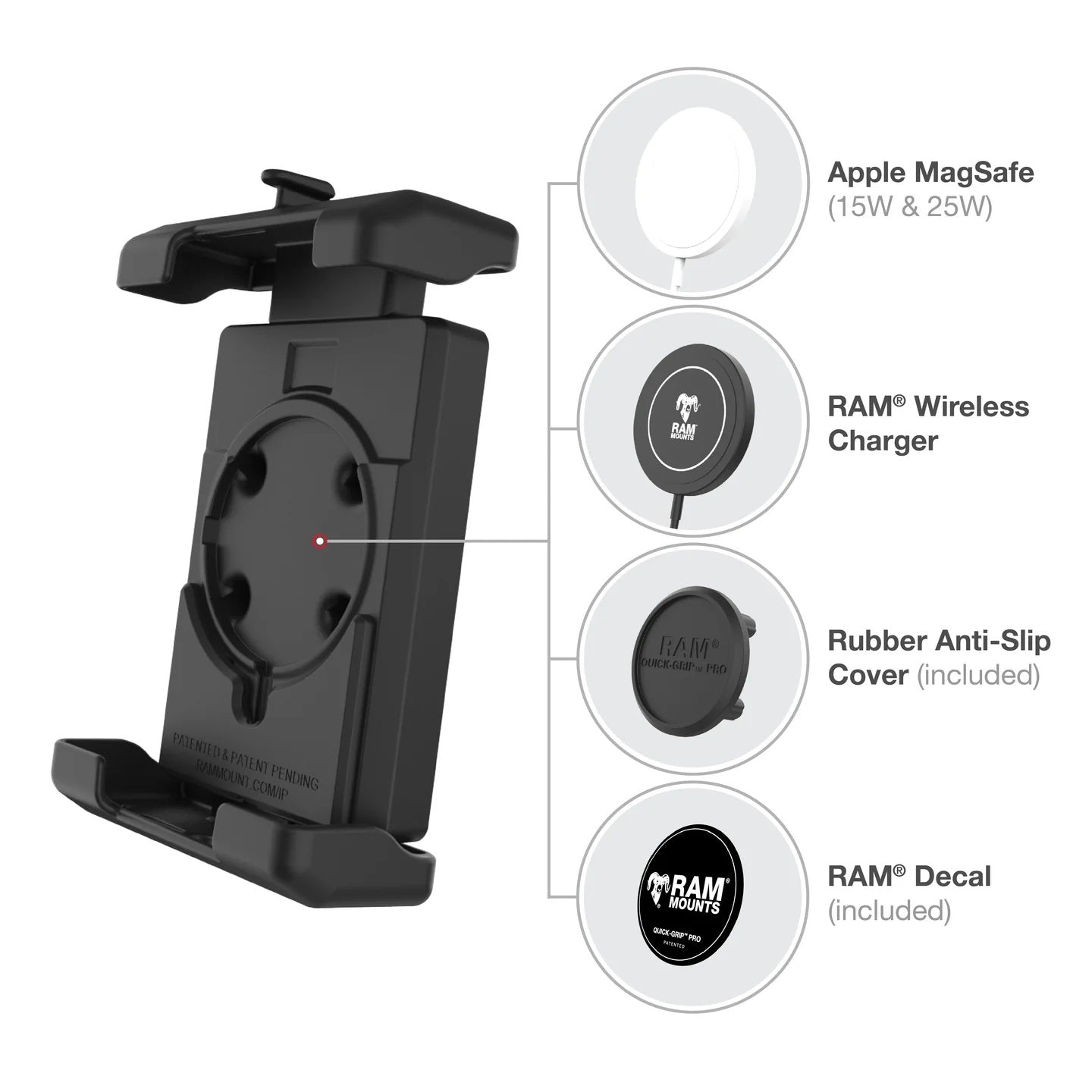 RAM® Quick-Grip™ Pro XL Universal Phone Mount with Twist-Lock™ Suction Cup