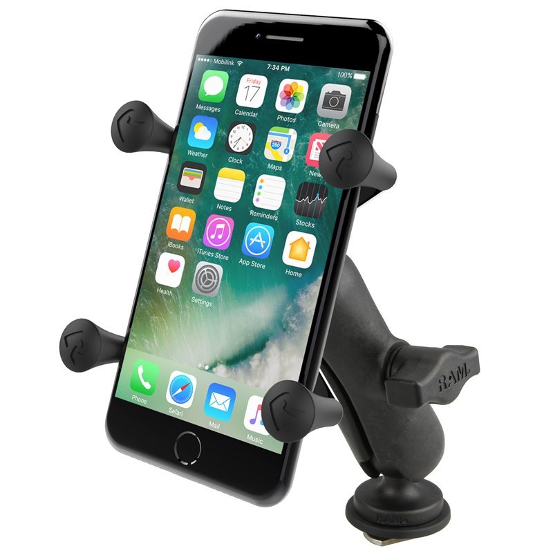 RAM X-Grip Phone Mount with Track Ball Base – Medium, Adjustable Vehicle & Boat Track System Holder
