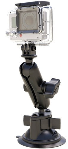 RAM Twist-Lock Suction Cup Mount with Action Camera Adapter