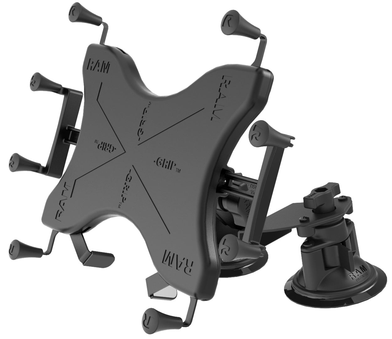 RAM X-Grip 9"–11" Tablet Suction Mount with Twist-Lock Pivot | Heavy-Duty Dual Cup Tablet Holder