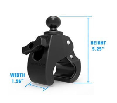 RAM Medium Tough-Claw Clamp Mount with 1" Ball