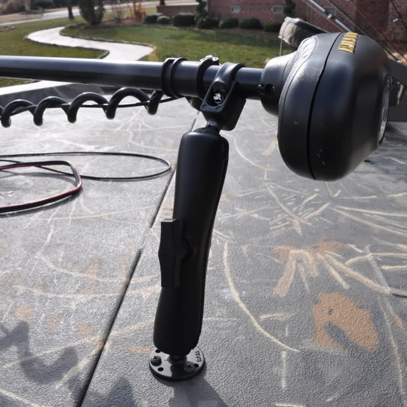RAM Trolling Motor Stabilizer Mount with Long Arm Strap Base