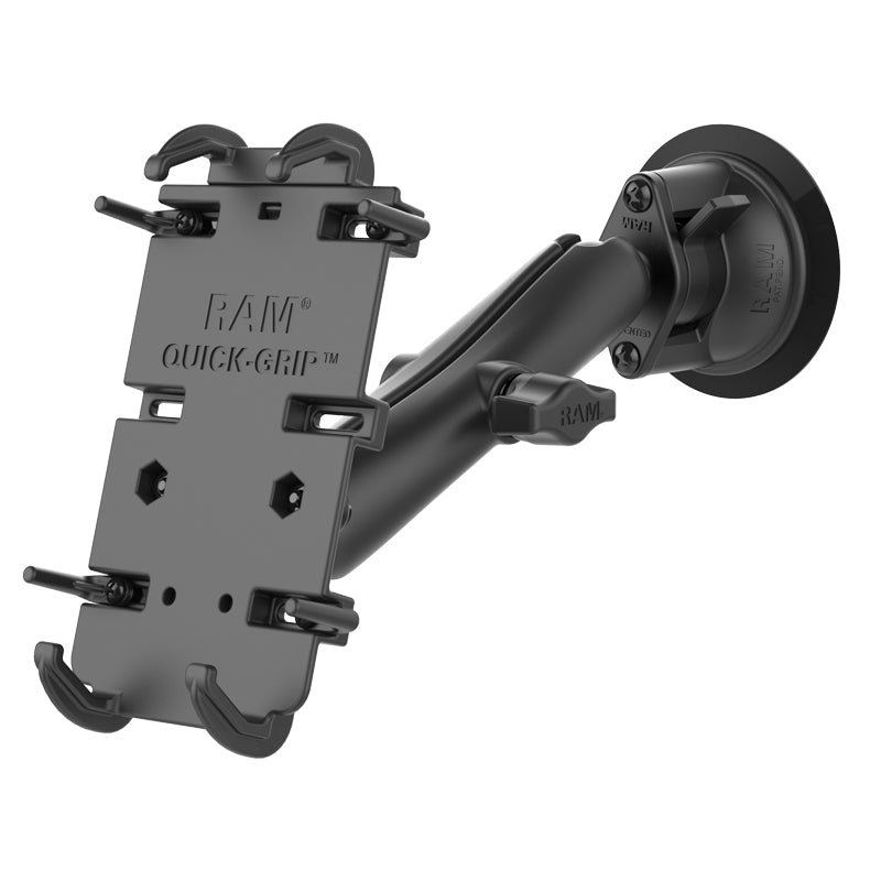 RAM Twist-Lock Suction Cup Long Mount with Quick-Grip XL Holder