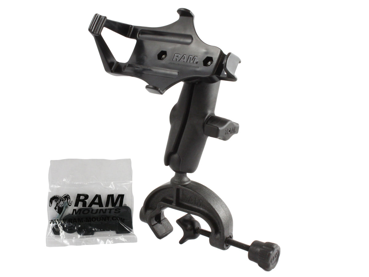 RAM composite yoke mount shown with GPS cradle for Garmin GPSMAP devices.
