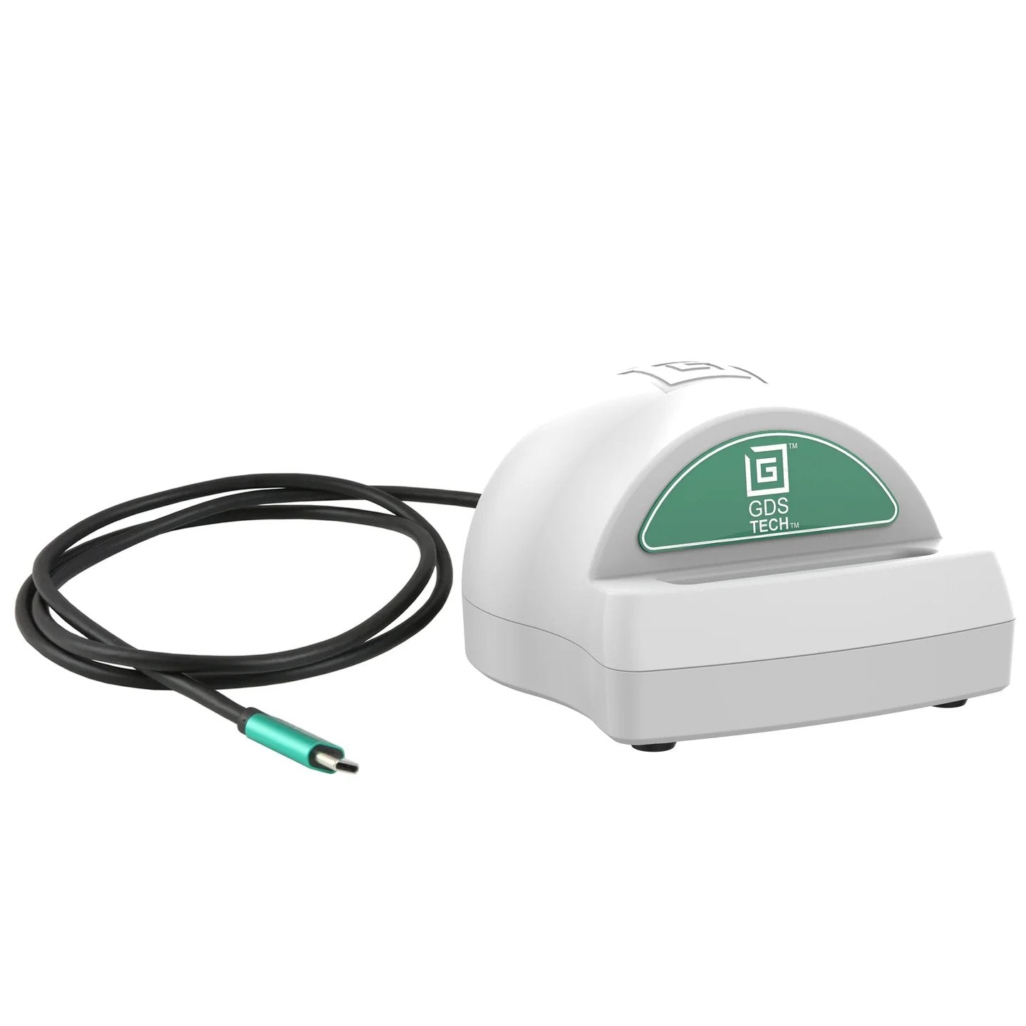 GDS Tech vehicle dock charging base with USB-C cable, gray desktop cradle