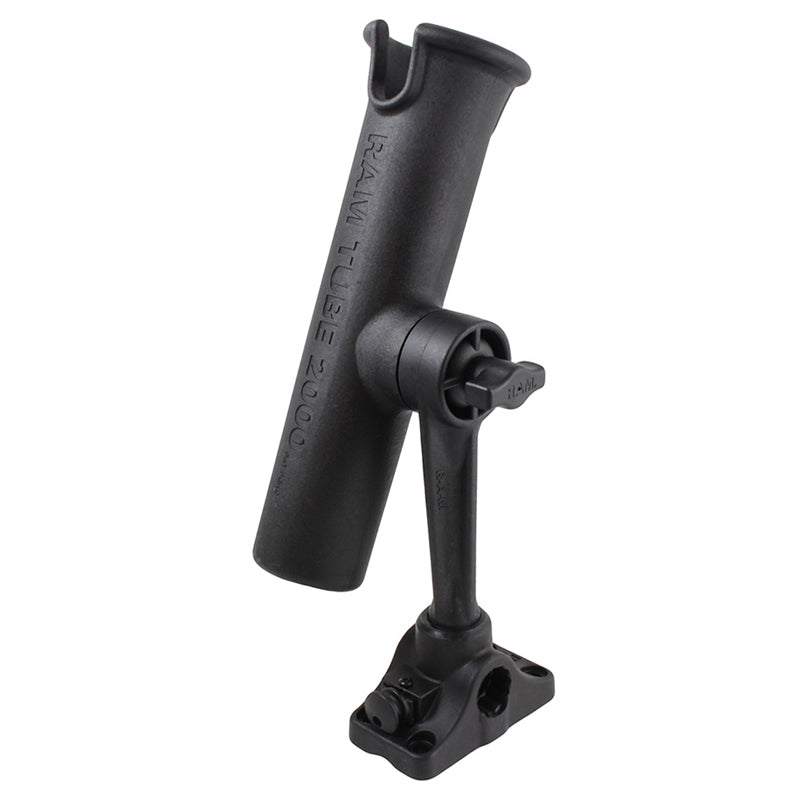 RAM Tube Fishing Rod Holder with Spline Post and Combo Bulkhead/Flat Base