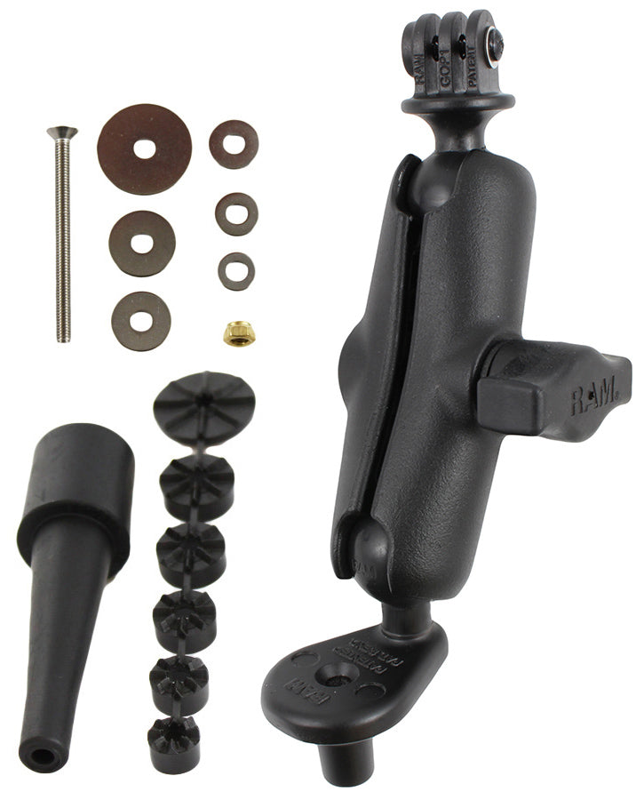 RAM Fork Stem Motorcycle Base with Universal Action Camera Adapter