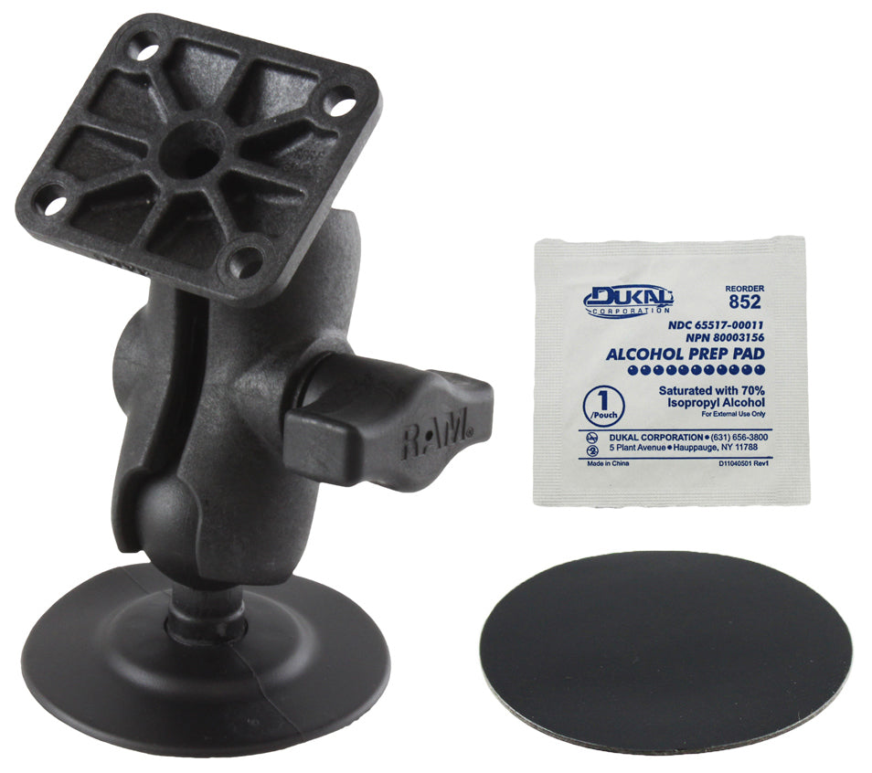 Front View of Adhesive Mount for GPS Devices with Square AMPS Plate