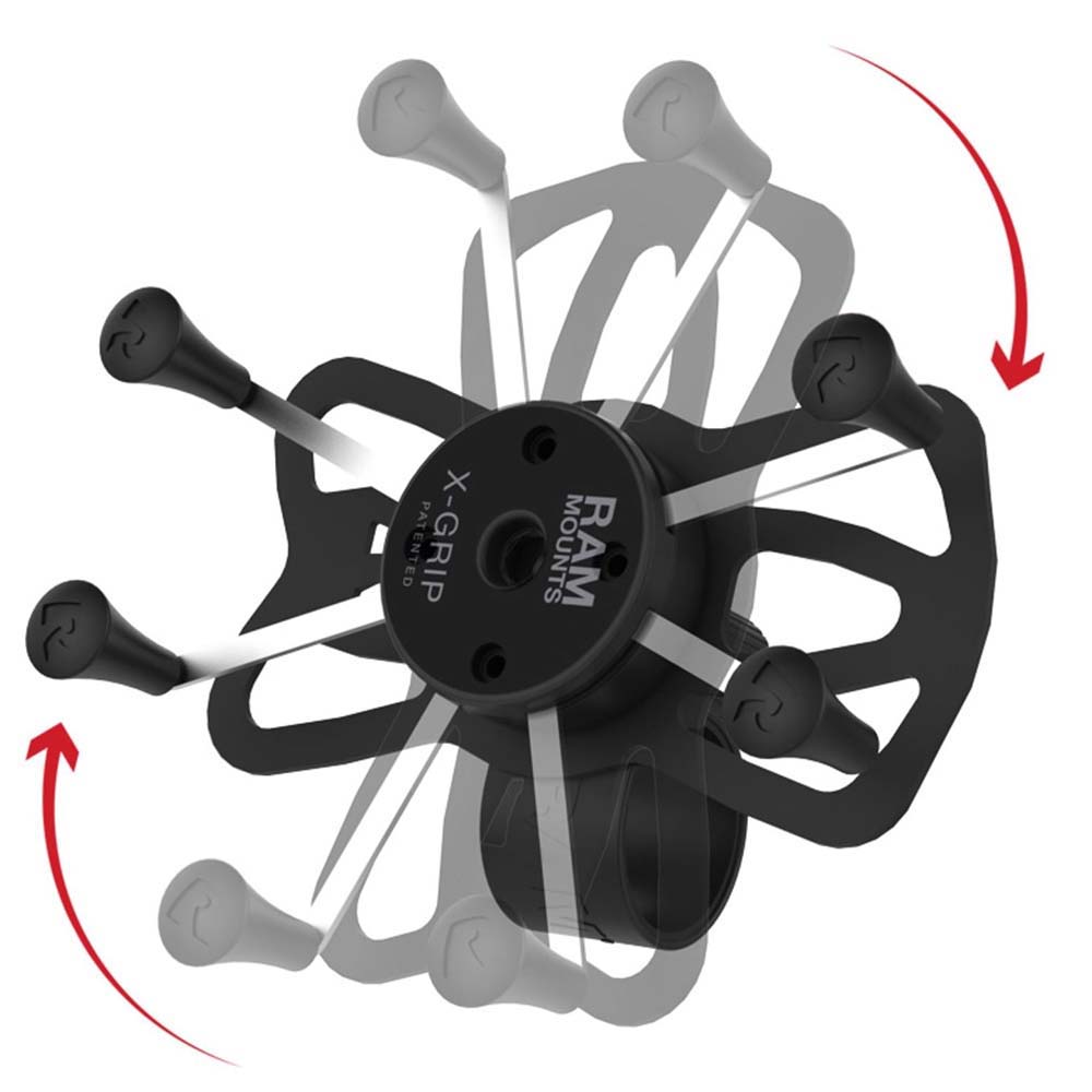 RAM® Large X-Grip® Phone Mount with Tough-Strap™ Low-Profile Motorcycle & Bike Handlebar Base