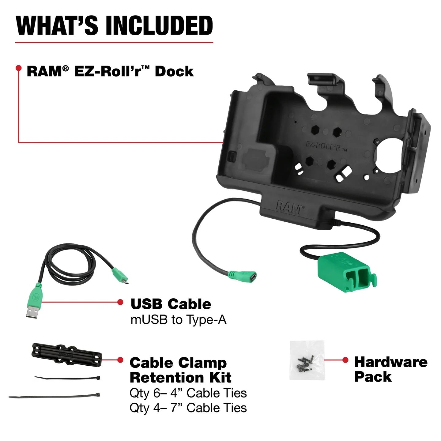 RAM EZ Roll'r Modular Dual USB Dock for Samsung Tab Active5 & 3