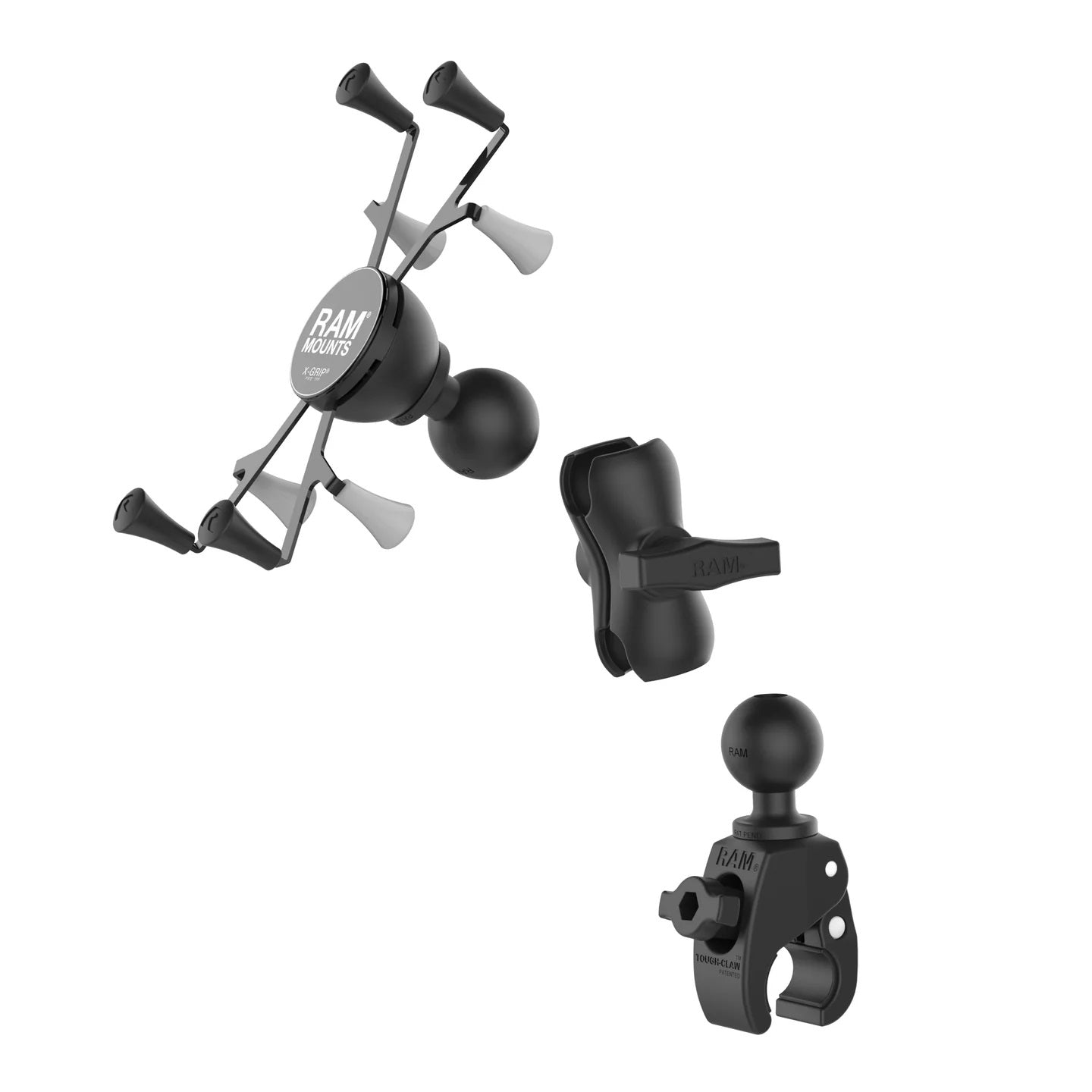 RAM® X-Grip® 7–8 Inch Tablet Mount with Tough-Claw™ Rail Clamp – C Size Short Arm