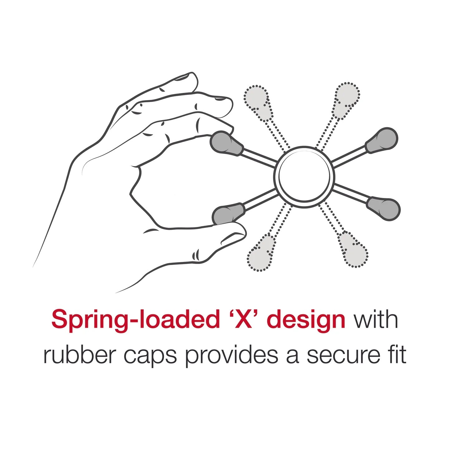 Illustration of X-Grip cradles adjustability