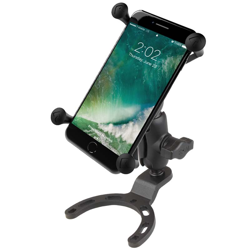 RAM Motorcycle Gas Tank Small Base Mount w/ X-Grip Holder f/ Larger Phones GPS