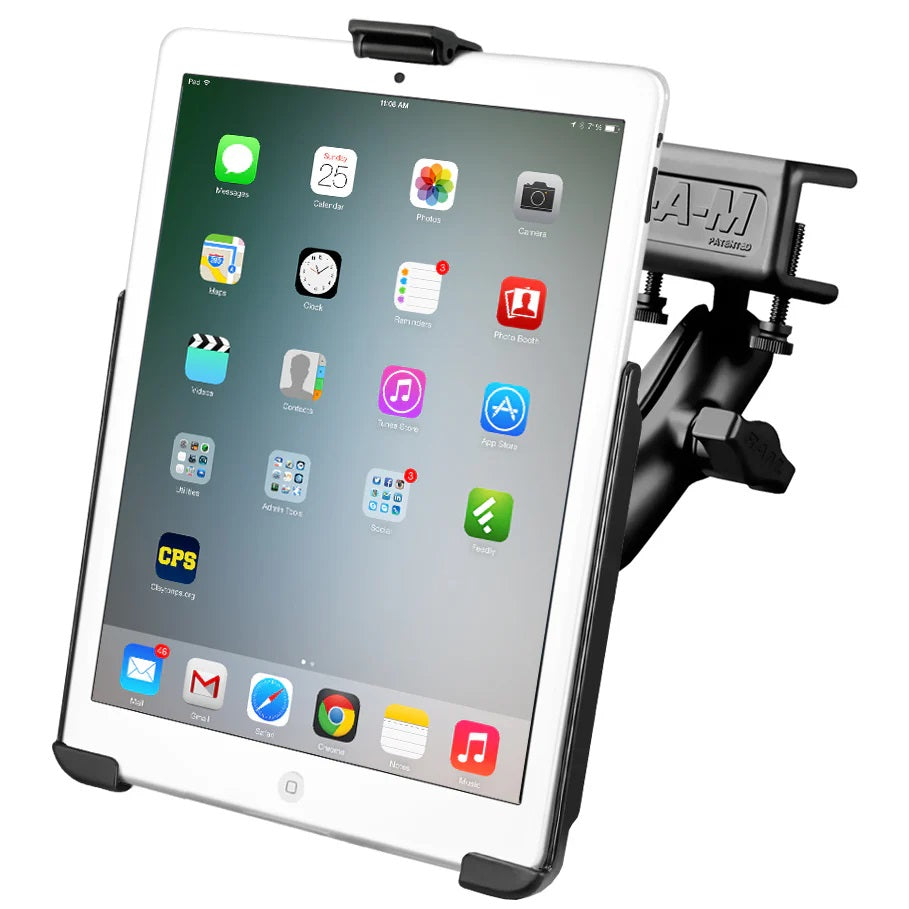 RAM EZ-Roll’r iPad Mini 1-3 Mount with Glare Shield Clamp & Short Double Socket Arm