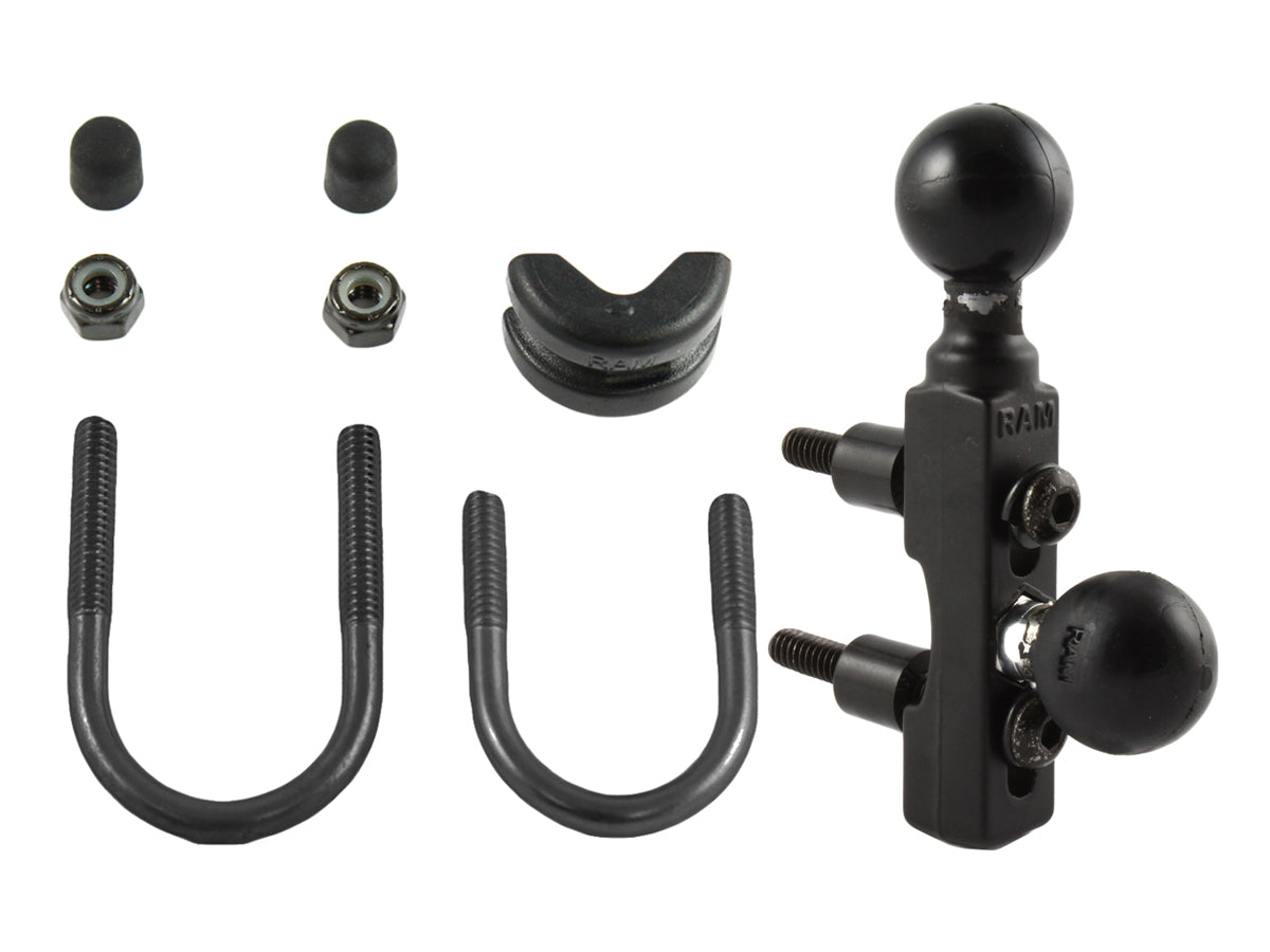 RAM Double 1" Ball Motorcycle Brake/ Clutch and Handlebar Base