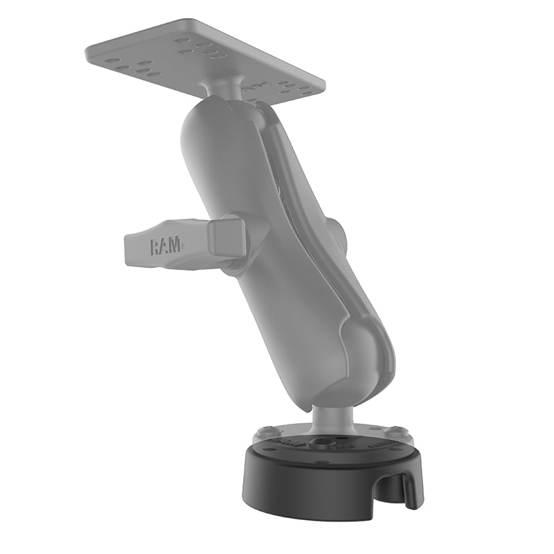 RAM 1.5" Ball Marine Mount with 6.25" x 2" Rectangular Plate and Cable Manager