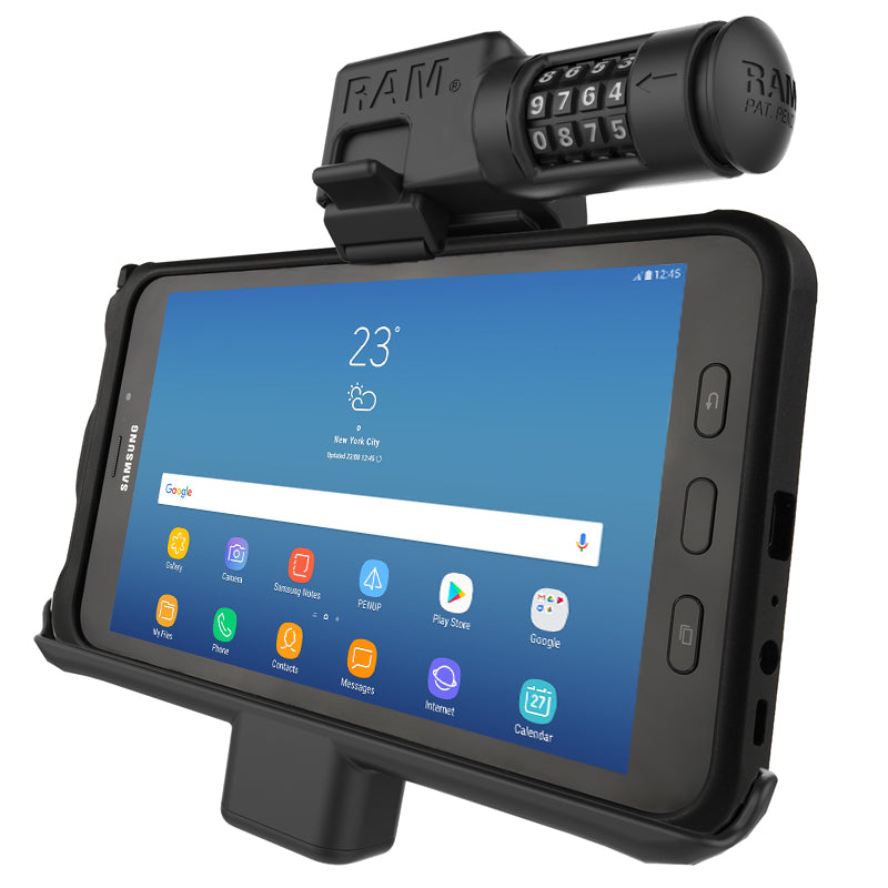 RAM Dial Lock Powered Dock/Holder for Samsung Galaxy Tab Active 2 & Active 8.0