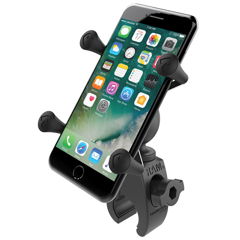 RAM X-Grip® Universal Phone Mount with Snap-Link Tough-Claw | Rugged Handlebar & Rail Smartphone Holder