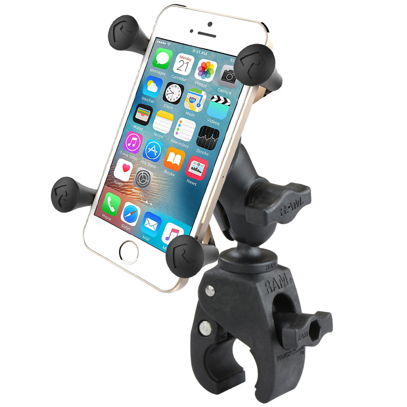 Short RAM Tough-Claw™ Handlebar & Rail Mount with RAM X-Grip® Phone Holder – Compact B-Size Kit