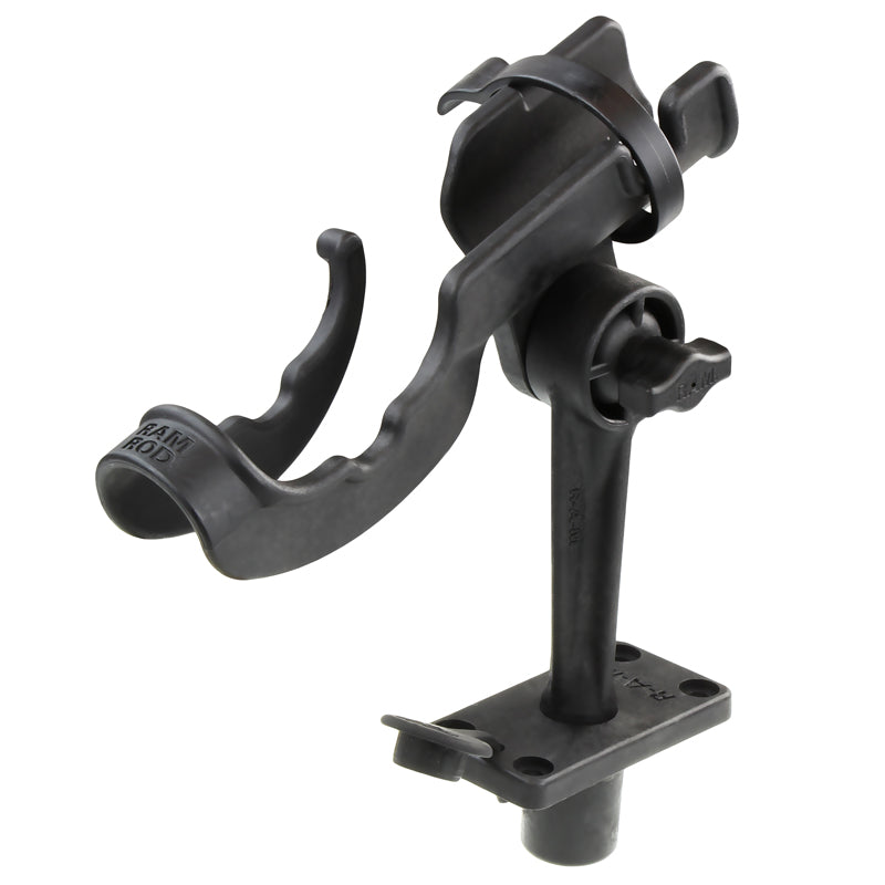 RAM ROD Fishing Rod Holder with 6" Spline Post and Flush Mounting Base