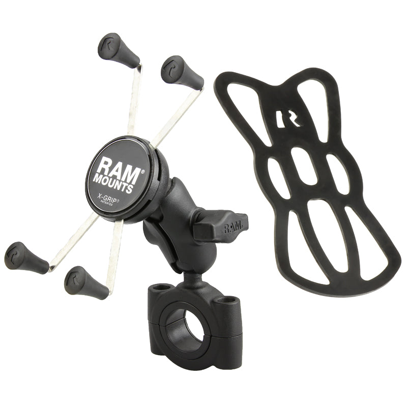 RAM X-Grip Large Phone Mount with Torque Large Rail Base – Short Arm | Motorcycle, ATV & UTV Handlebar Phone Holder