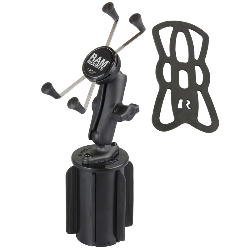 RAM X-Grip Large Phone Holder with RAM-A-CAN™ Cup Holder Mount – Adjustable Car Mount for Smartphones & Phablets