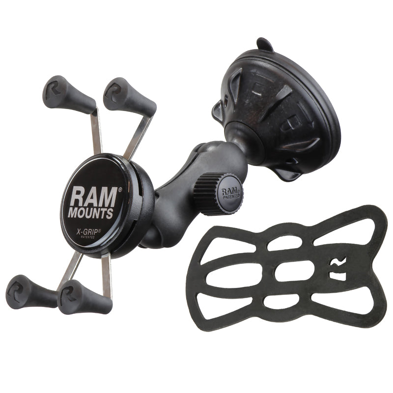 RAM X-Grip® Phone Mount with Low-Profile Twist-Lock Suction Cup | Universal Car & Truck Smartphone Holder
