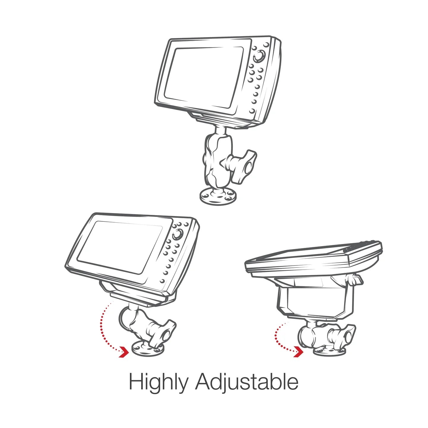 RAM Drill Down Short Mount for Humminbird Helix 8 - 10, Solix 10, XPLORE