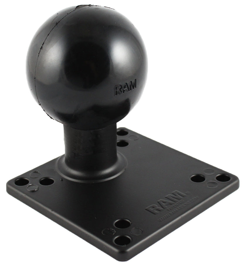 RAM 4.75" Square VESA Base with 3.38" Ball, 4 x 100mm and 4 x 75mm Hole Pattern