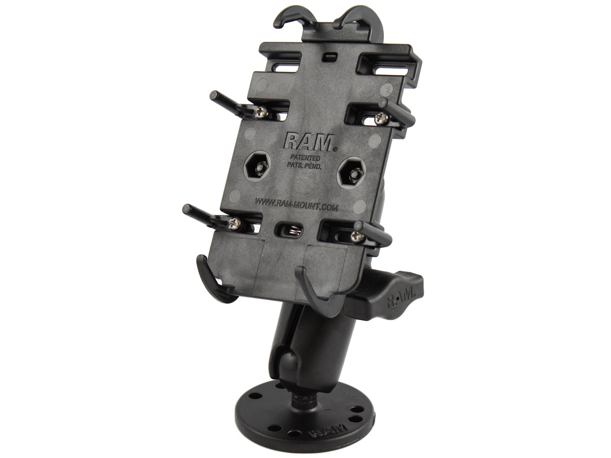 RAM Drill Down 1" Ball Mount with Quick-Grip Holder for Phone / GPS
