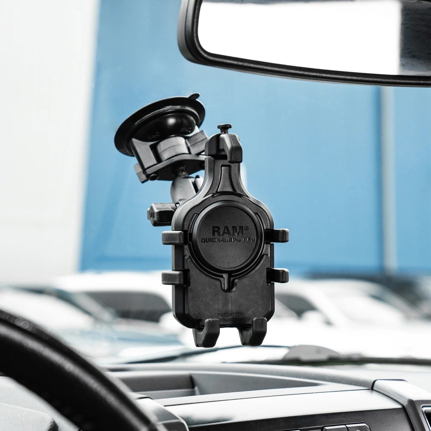RAM Quick-Grip Pro Phone Mount with Twist-Lock Suction Cup | MagSafe-Ready Windshield Smartphone Holder