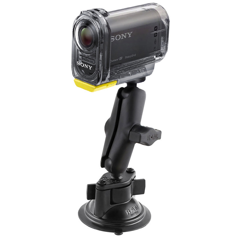 Ram Twist-Lock Suction Cup Mount with Threaded 1/4"-20 Camera Adapter