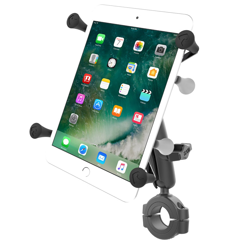 RAM® X-Grip® Tablet Mount with Torque™ Handlebar Base for 7”–8” Tablets | B-Size 1” Ball