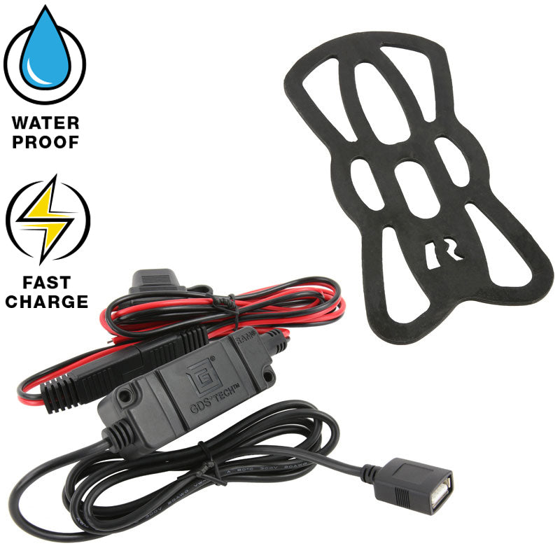 RAM Tough-Charge 15W Waterproof Wireless Charging Mount with Tough-Claw