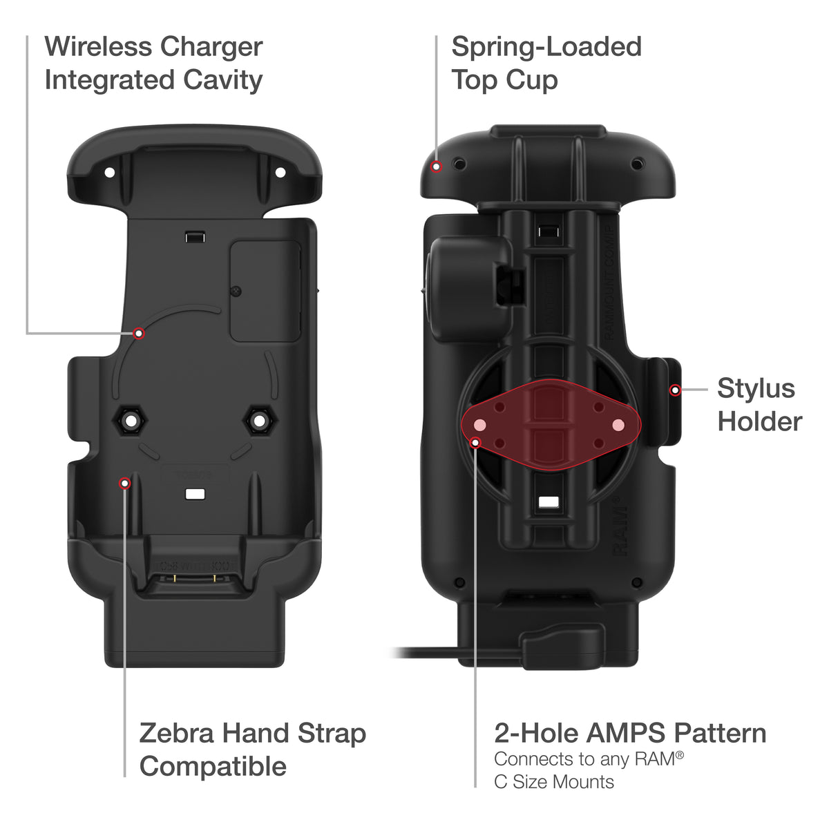 RAM Form-Fit Powered Dock for Zebra TC73 & TC78 – RAM-HOL-ZE17-1U