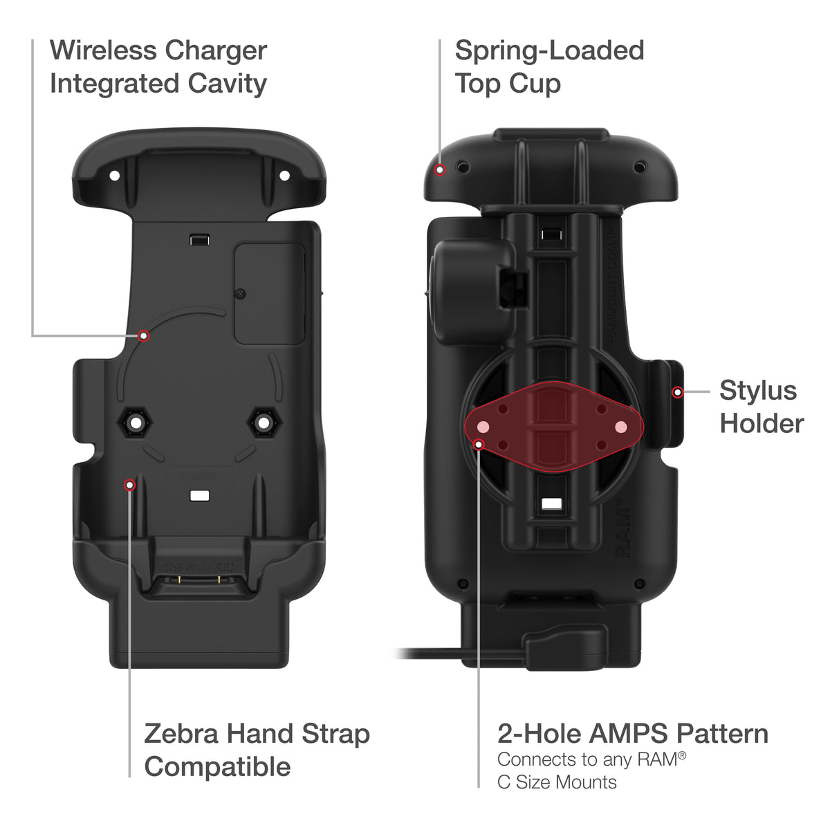 RAM Form-Fit Powered Dock for Zebra TC53 & TC58 – RAM-HOL-ZE17-2U