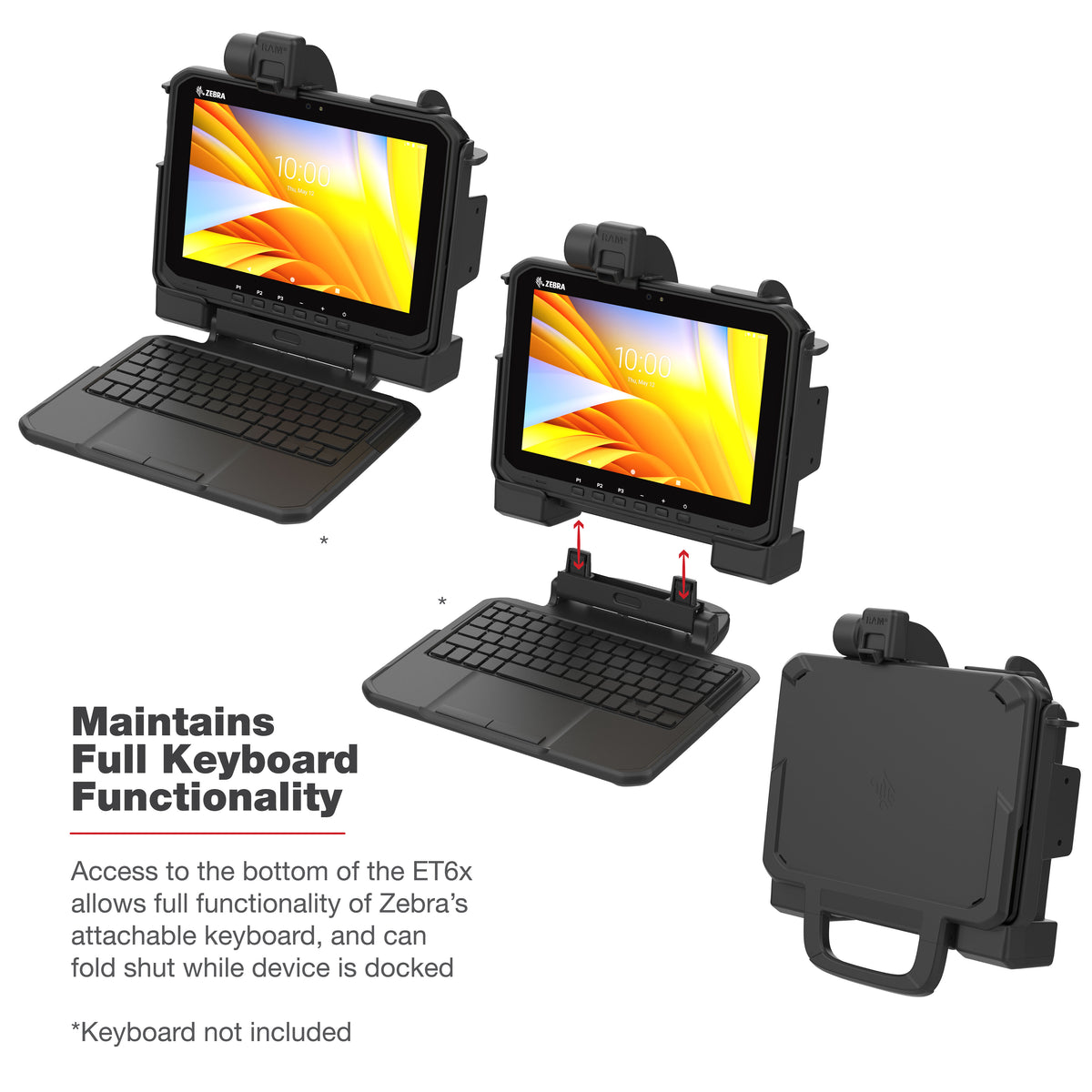 RAM Power + Data Locking Dock for Zebra ET60 & ET65 Tablets – RAM-HOL-ZE25PDLU