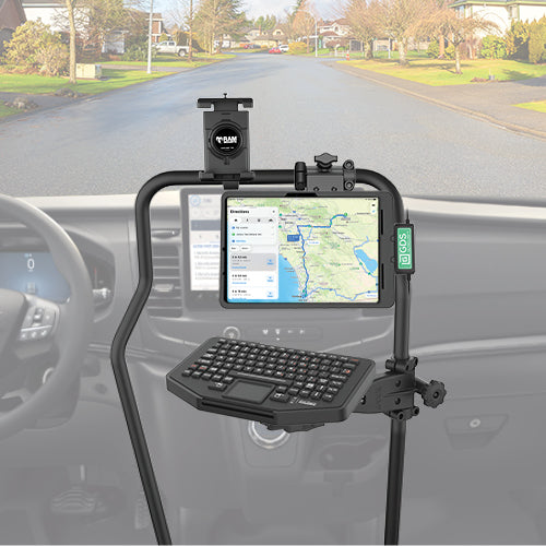 RAM Tough-Bar Vehicle Mounting Base for 2015-2026 Ford Transit & 2022-2026 E-Transit with 8" & 12" Displays – RAM-TB-24