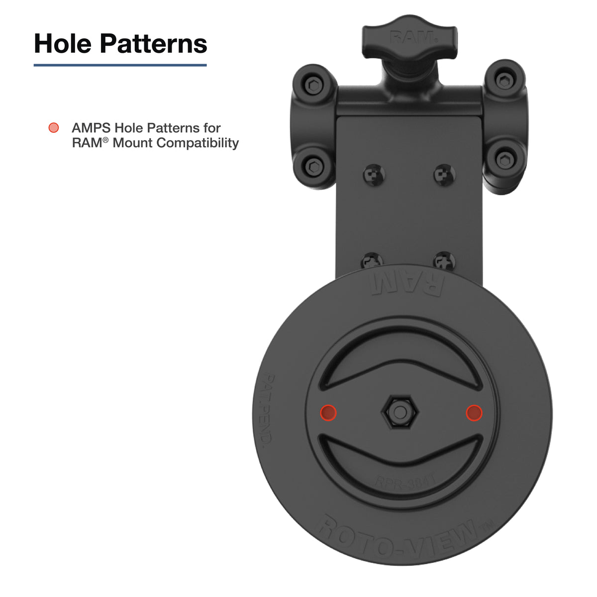 RAM Friction Hinge Mount for Tough-Bar with Roto-View & Pivot Feature – RAM-TB-FH1-PV4-ROTO1U