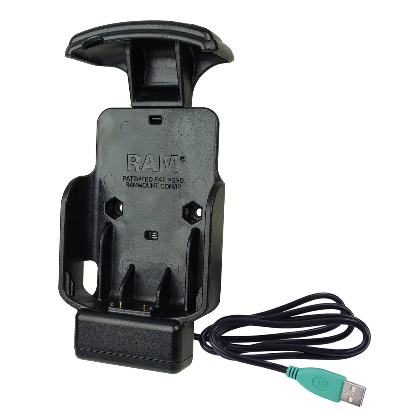 Charging dock without device with USB cable on a white background