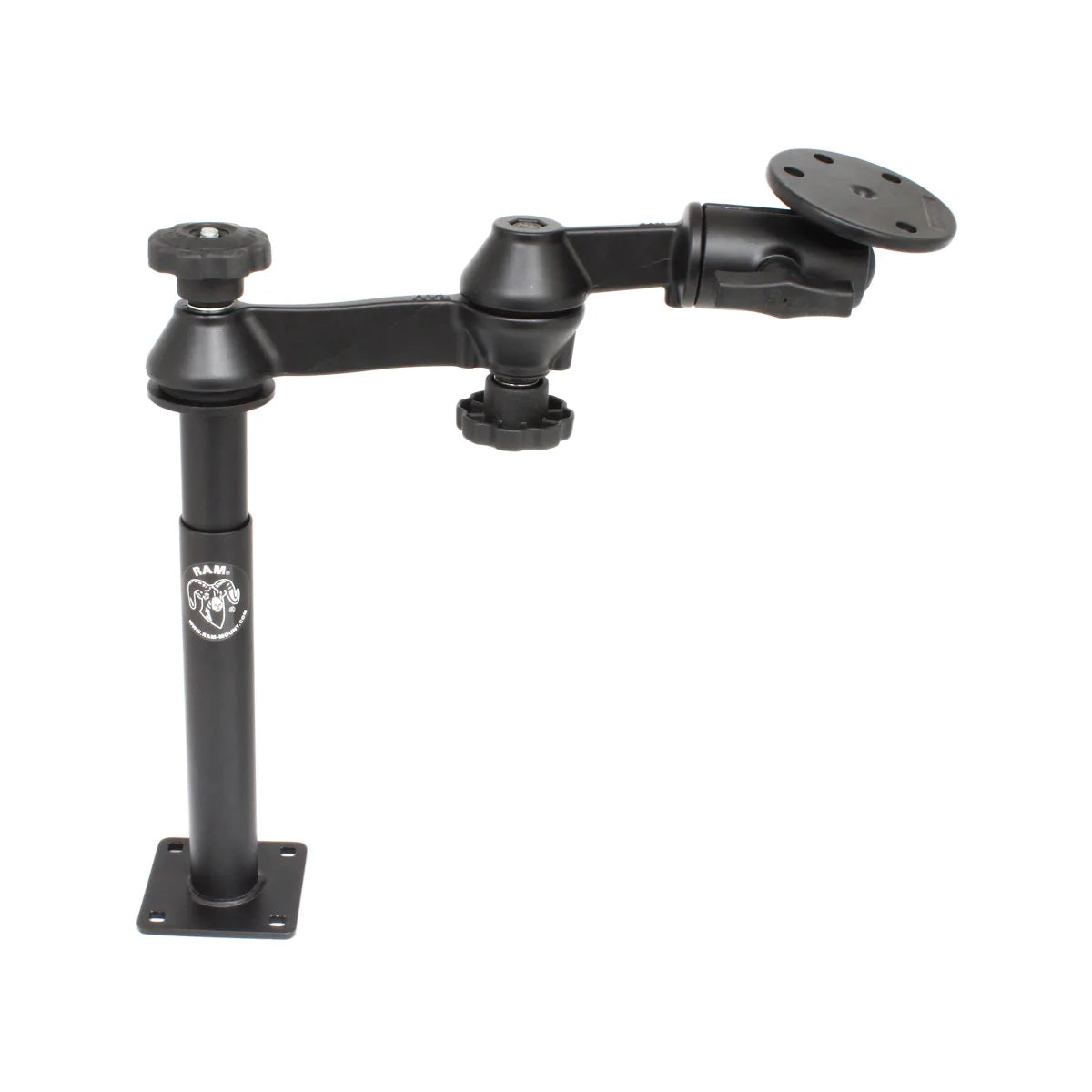 RAM Tele-Pole System with 8" & 9" Poles, Double Swing Arms & Large Round Plate