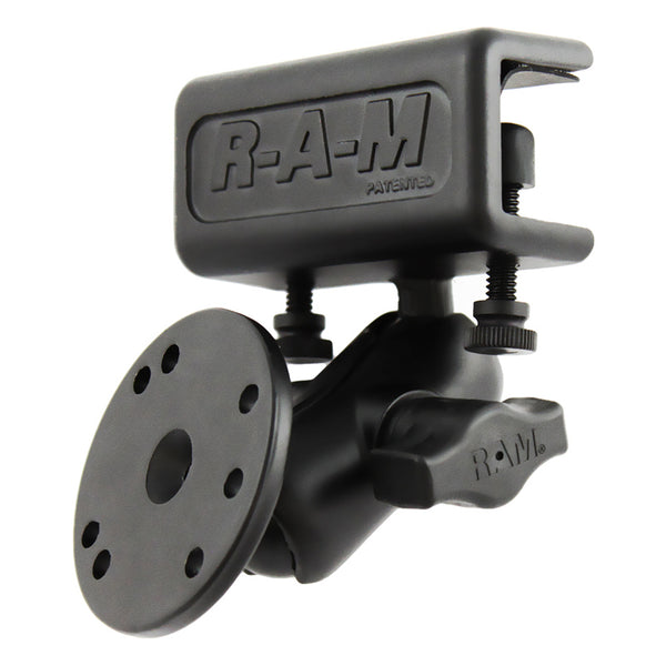 RAM 1" Ball Glare Shield Clamp Short Mount with Round AMPS Plate