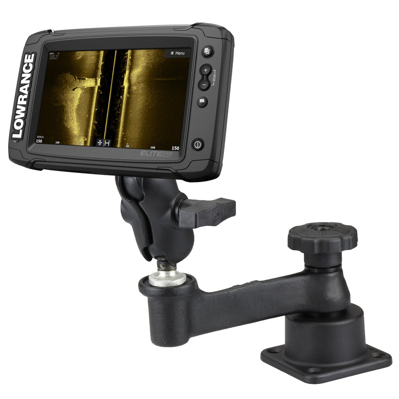 Fish Finder Mount – Drill-Down Swing Arm with Lowrance Adapter | RAM Mounts