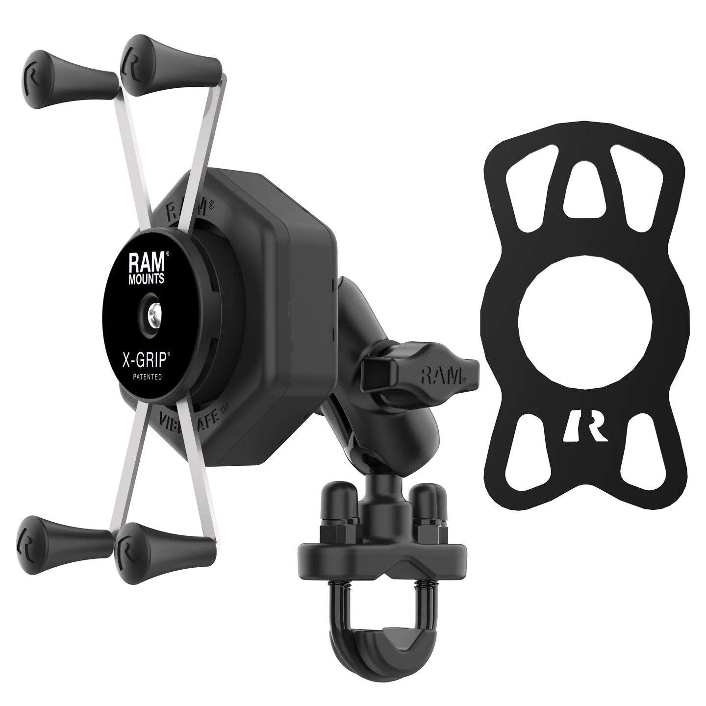 RAM X-Grip Large Phone Short Mount with Vibe-Safe & U-Bolt Base
