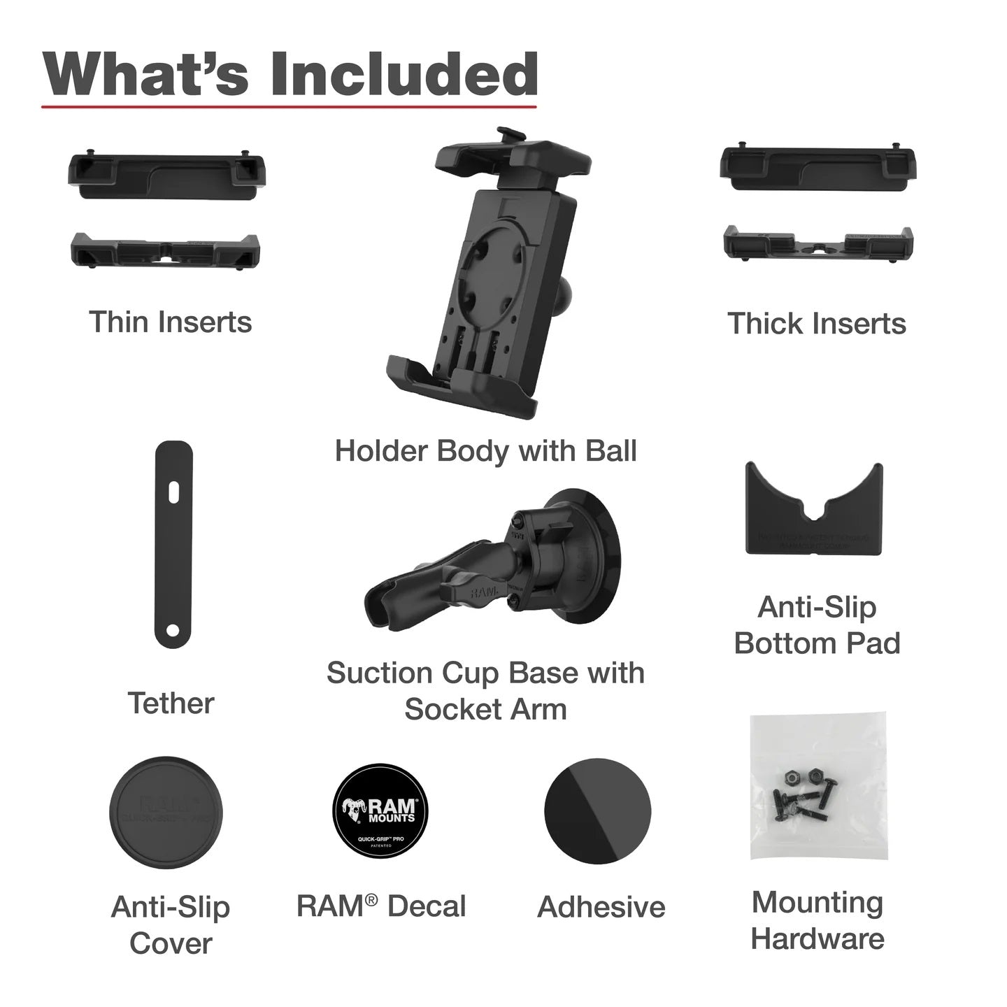 RAM® Quick-Grip™ Pro XL Universal Phone Mount with Twist-Lock™ Suction Cup