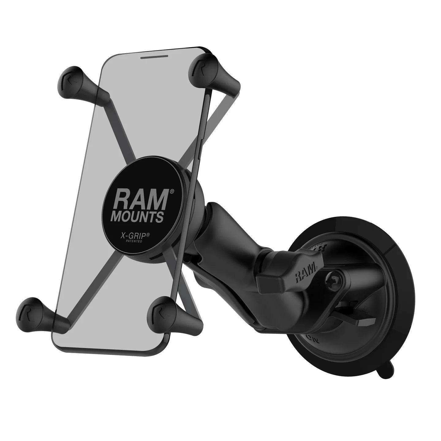 Strong suction cup phone mount for trucks and work vehicles