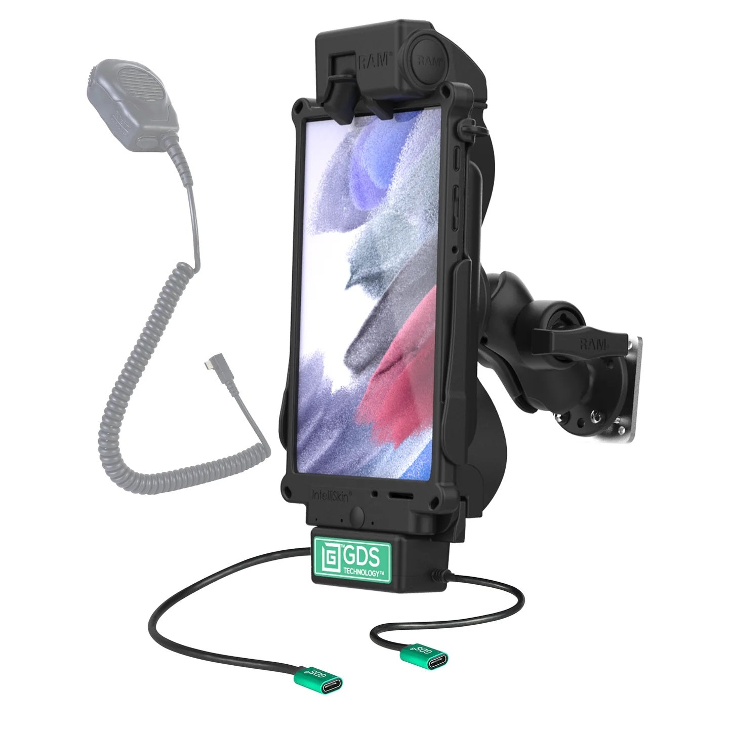 RAM GDS Tough-Dock Klein VALOR PTT Vehicle Bundle for Tab A7 Lite 8.7