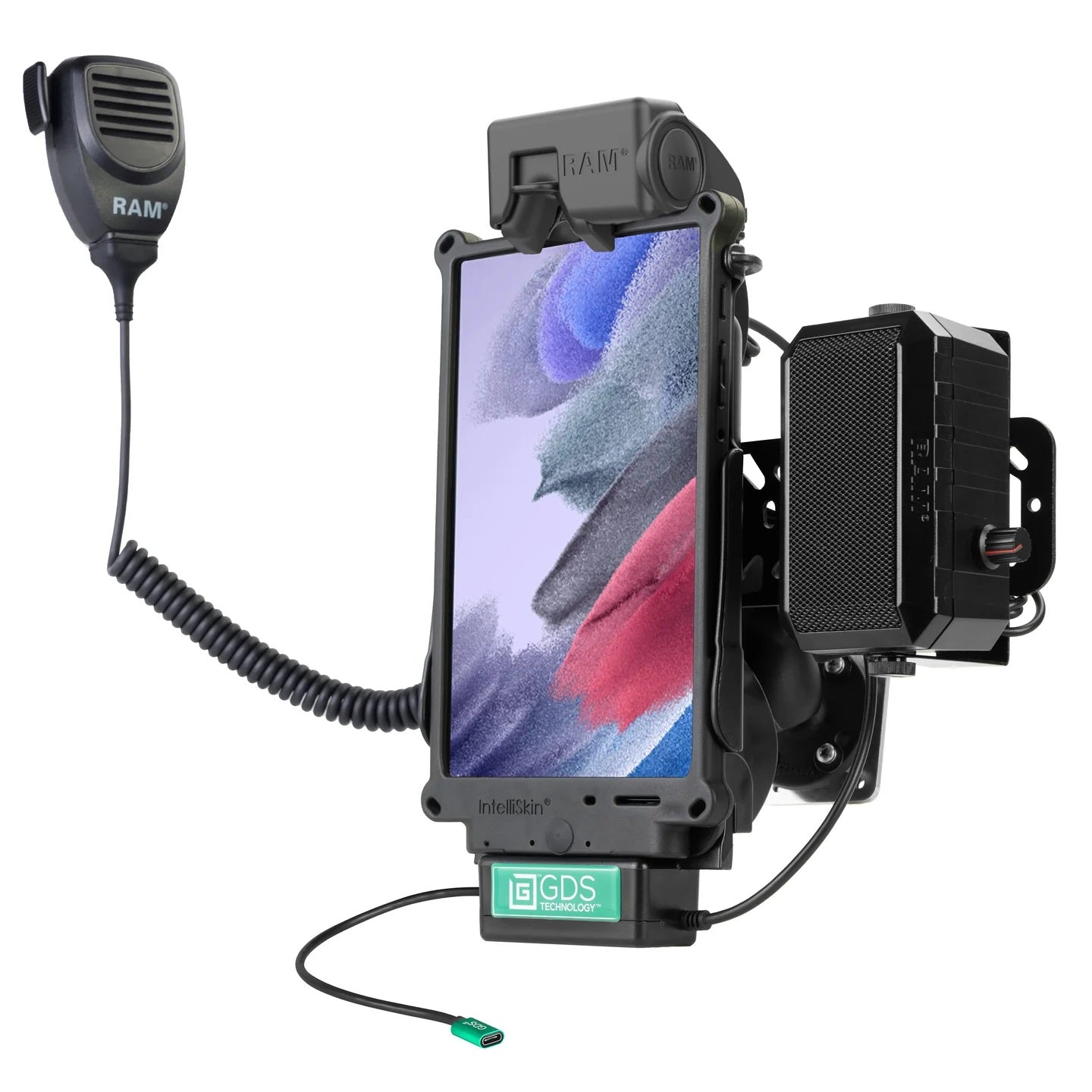 RAM GDS Tough-Dock Universal PTT Vehicle Bundle for Samsung Tab A7 Lite 8.7